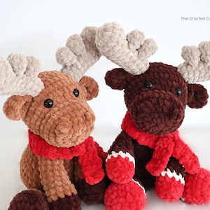 Crochet Moose Pattern: Low Sew Christmas Amigurumi Plushie (PDF Digital Download) image 4