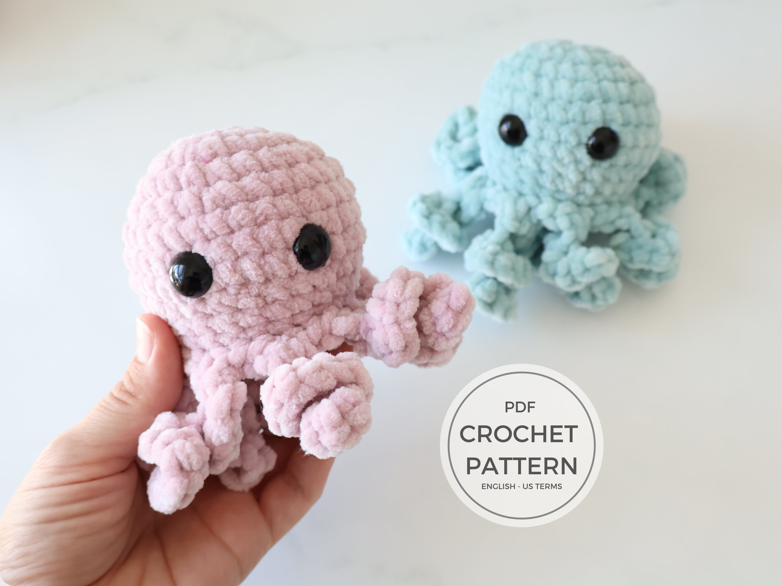 No-Sew Plush Octopus Crochet Pattern: Beginner Amigurumi (PDF Digital Download)