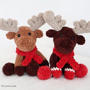 Crochet Moose Pattern: Low Sew Christmas Amigurumi Plushie (PDF Digital Download) image 5