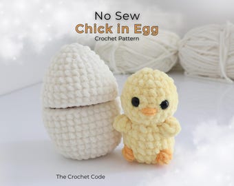 No Sew Chick Crochet Pattern – Easy Easter Amigurumi Chick in Egg Sleeping Bag