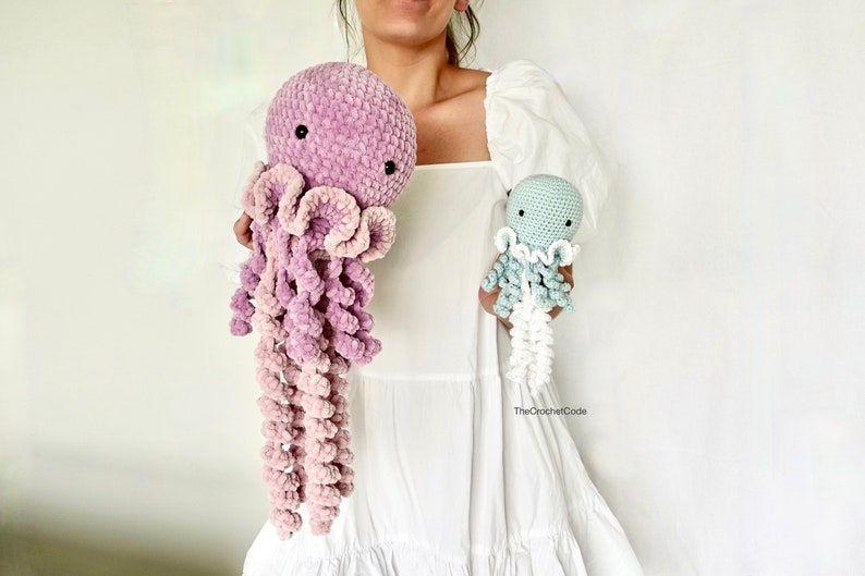 No sew Crochet Jellyfish Amigurumi Pattern Unique Handmade Gift for a Baby image 7
