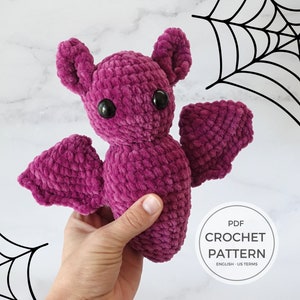 Bat Crochet Pattern, Bat Amigurumi Pattern, Halloween Crochet Pattern, Crochet Pdf Pattern, Easy Crochet Plushie Pattern