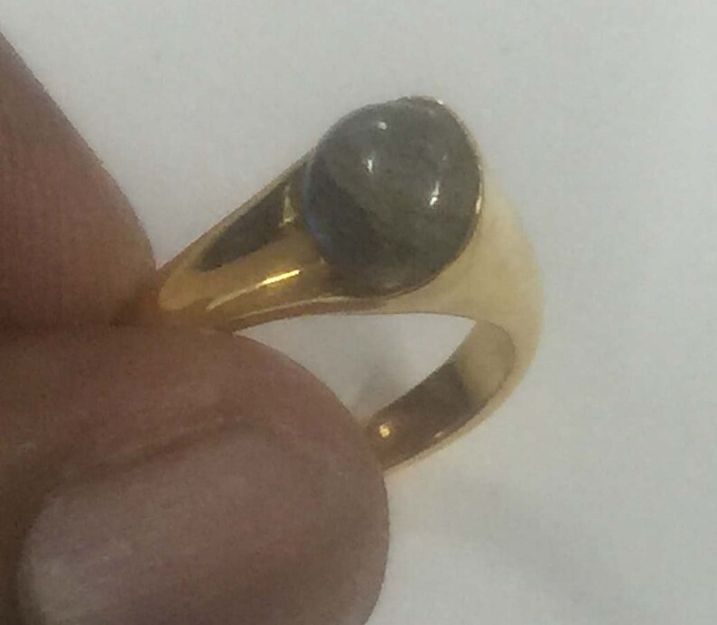 Labradorite Round Cabochon Horn Style Handmade 925 Sterling Silver 18 crt Gold Plated Ring,Labradorite Ring,Cabochon Round Ring Silver