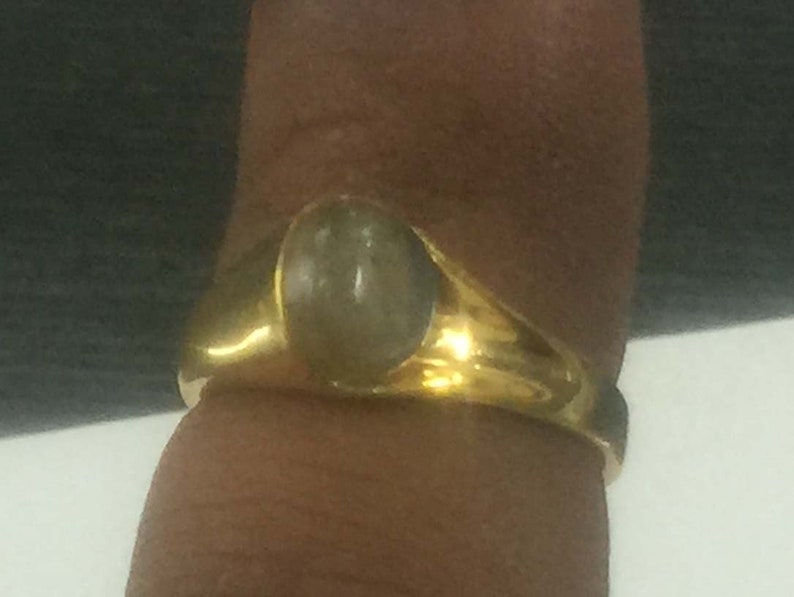 Labradorite Round Cabochon Horn Style Handmade 925 Sterling Silver 18 crt Gold Plated Ring,Labradorite Ring,Cabochon Round Ring Silver