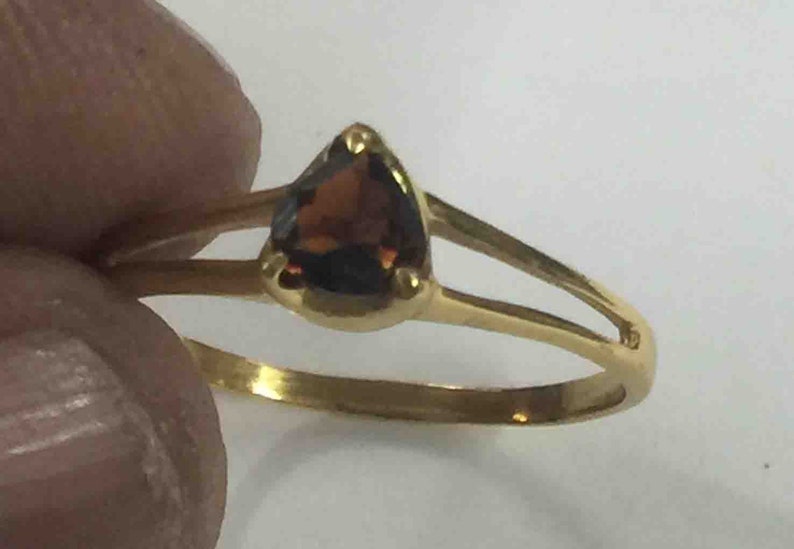 Small Heart Garnet Prong Setting Handmade 925 Sterling Silver 18 crt Gold Plated Ring,Garnet Cut Stone Ring,Natural Stone Ring,Cut St Ring