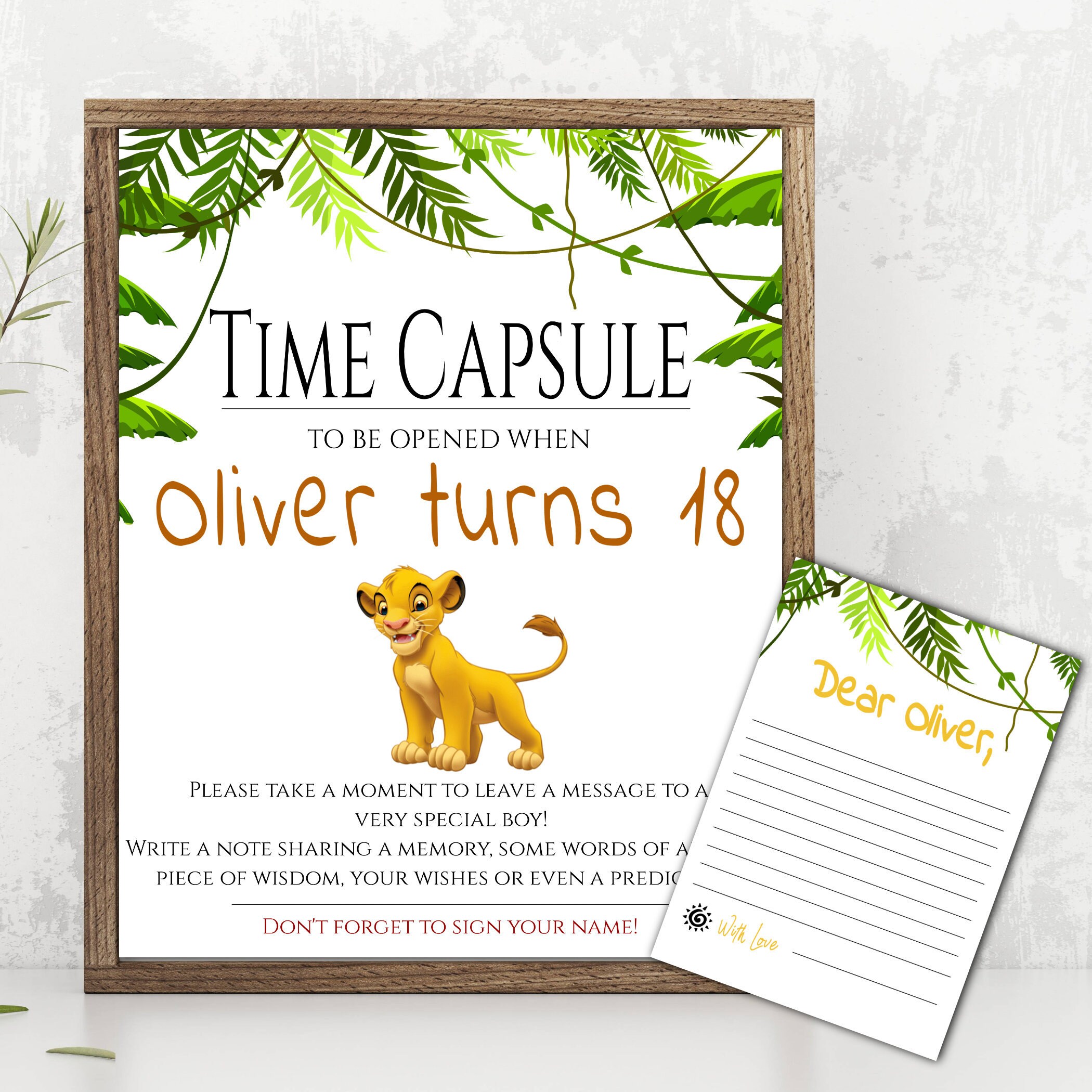 Lion King Time Capsule And Message Card Lion King 1st Etsy Finland