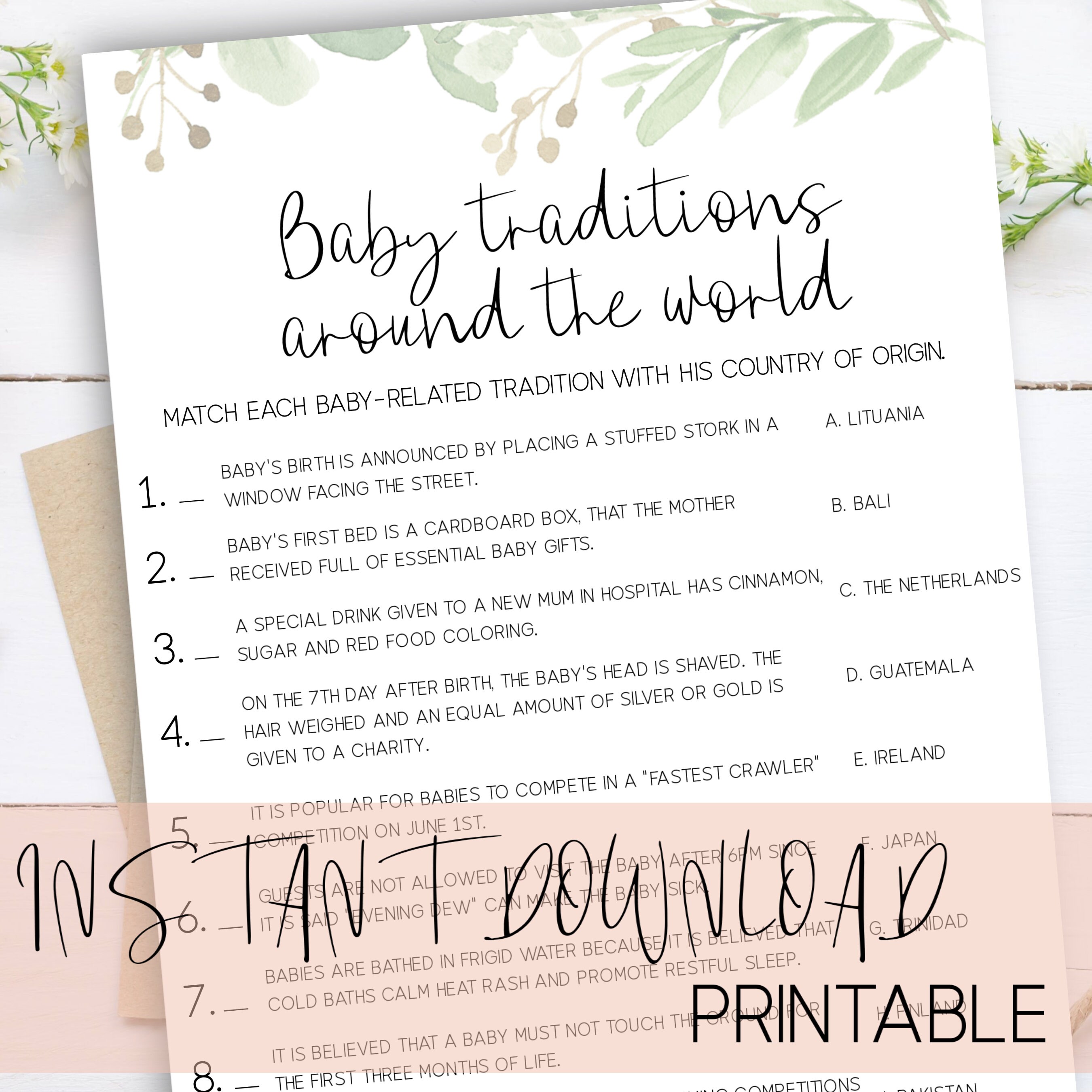 Baby Traditions Around The World Game Baby Shower Game Fun Etsy Australia Baby traditions around the world game baby shower game fun etsy australia