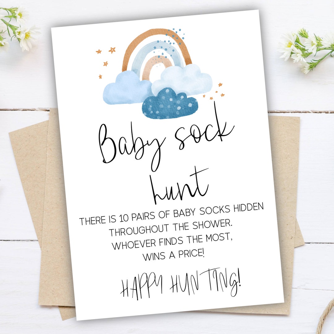 Baby Sock Hunt Rainbow Baby Shower Game Fun Baby Shower Etsy Singapore