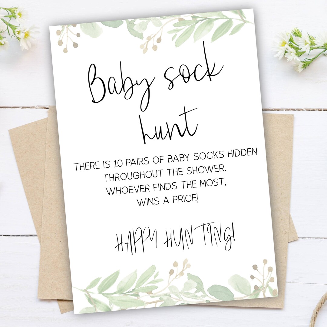 Baby Sock Hunt Baby Shower Game Fun Baby Shower Activity Etsy