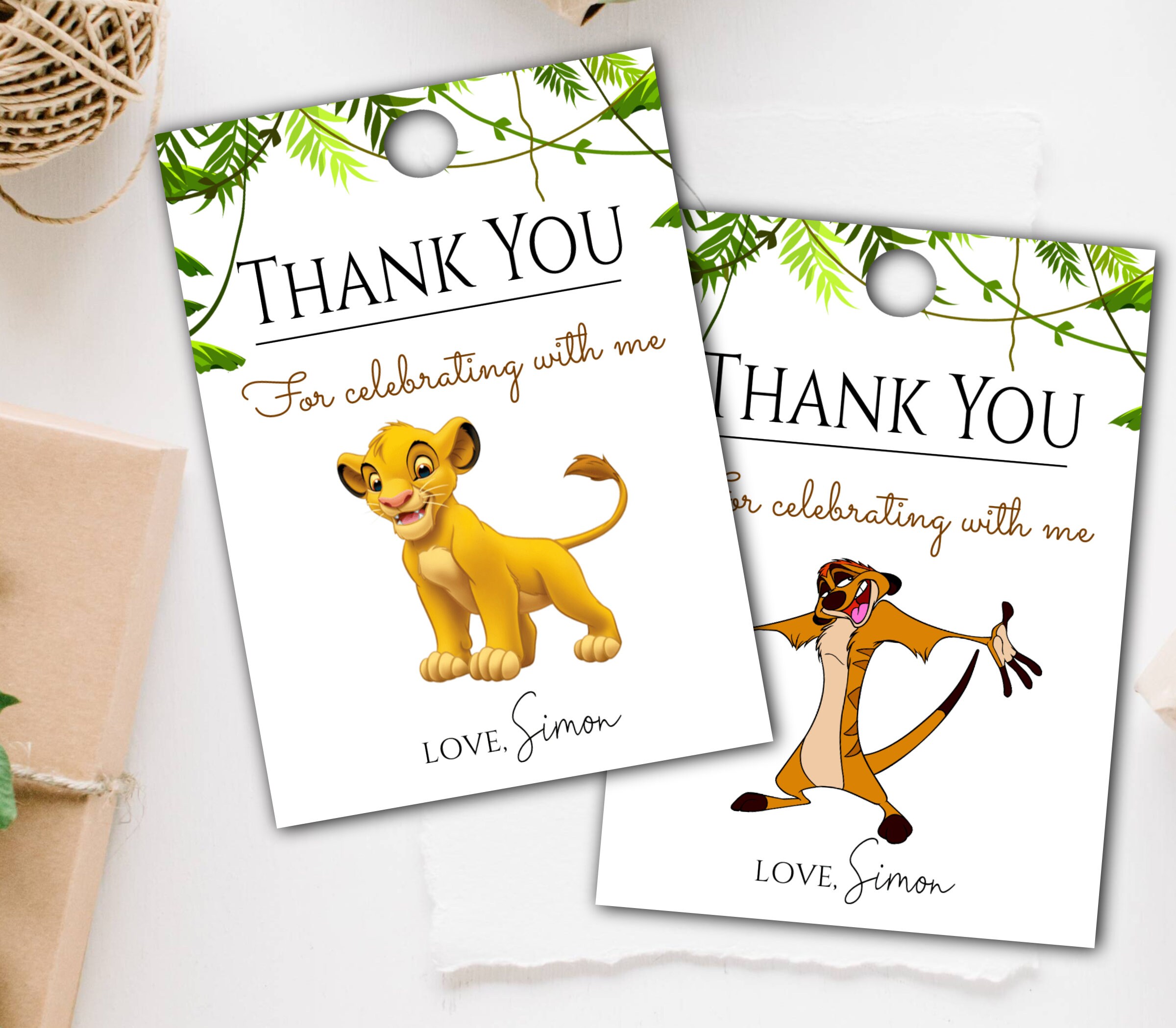 Lion King Favour Tag Lion King Thank You Tag Gift Tag Etsy Australia
