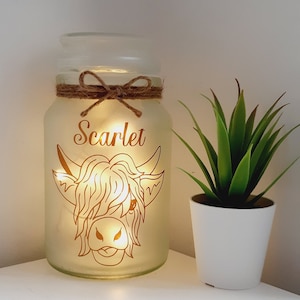 Highland cow light, Highland cow lover&#39;s gift, Highland cow gift, Highland cow night light, personalised Highland cow gift, cow decor