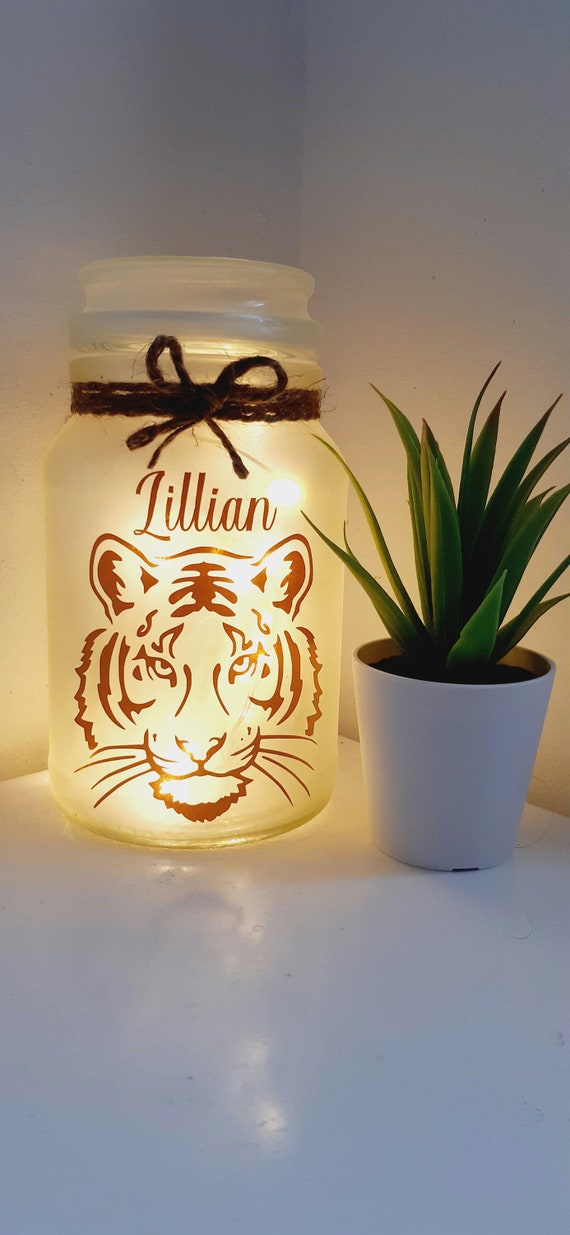 Tiger light, tiger lover's gift, tiger present, tiger gift, tiger night light, personalised tiger present, tiger home decor, safari decor