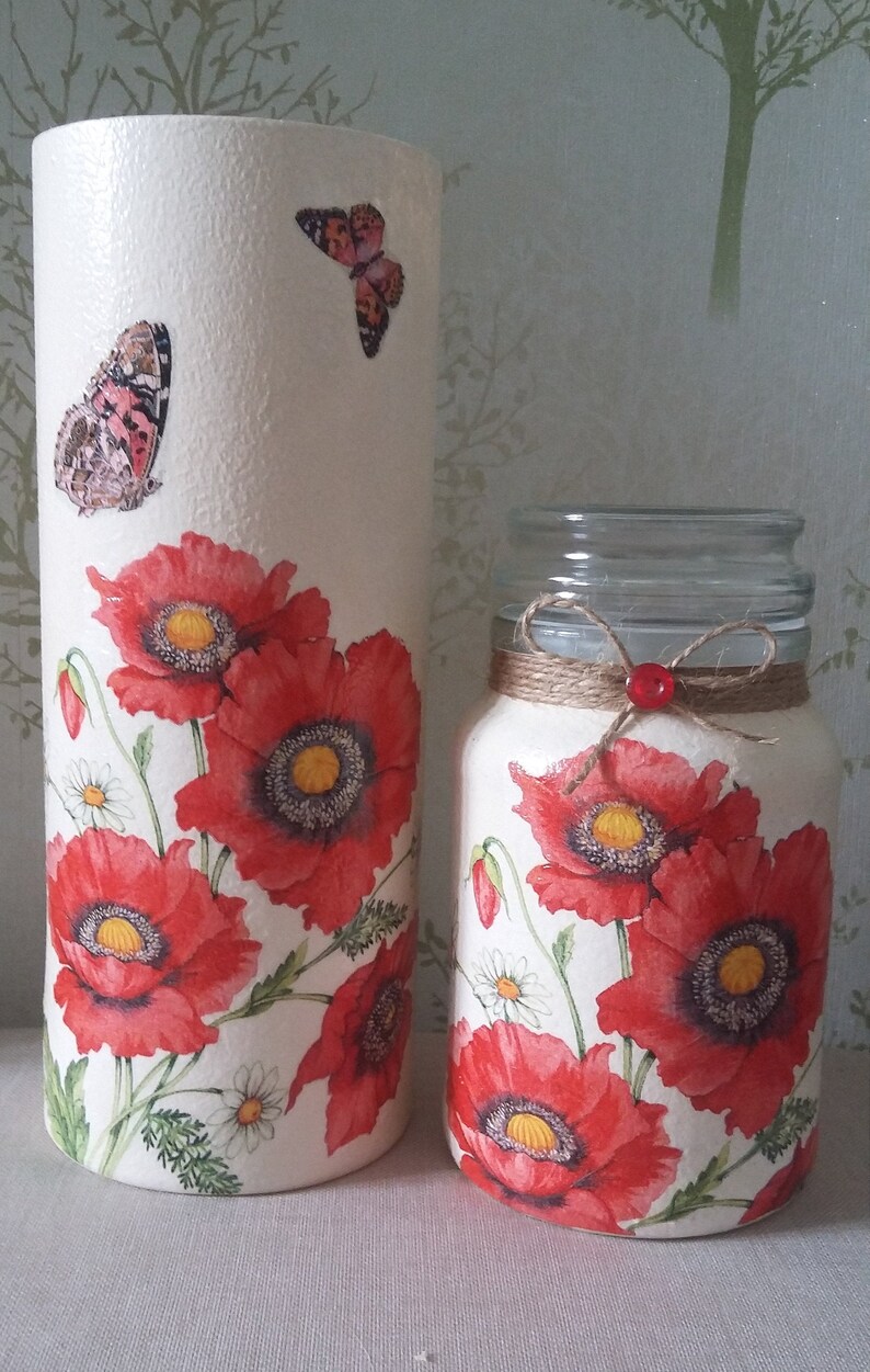 Poppy Jar Poppy Gift Poppy Tea Caddy Kitchen Utensil Etsy