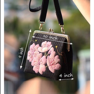 Metal Frame Bag - Flower Quilts Applique, Pdf Sewing Pattern Classic Frame 10 inch, Pattern Only, PDF pattern INSTANT DOWNLOAD