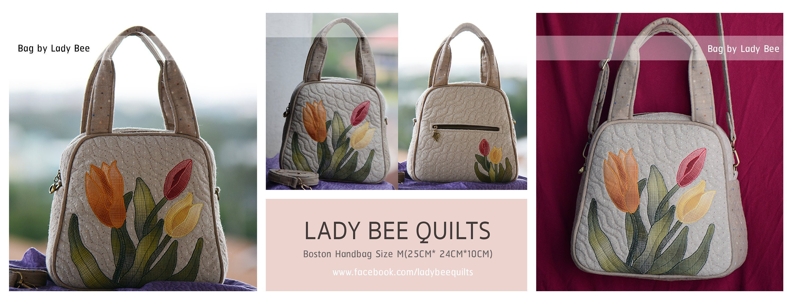Boston Bag Sewing Pattern, Tulip Applique Quilts, Pattern Only, PDF ...