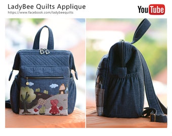 Backpack Sewing Pattern Only, PDF pattern INSTANT DOWNLOAD, See the video tutorial on YouTube!