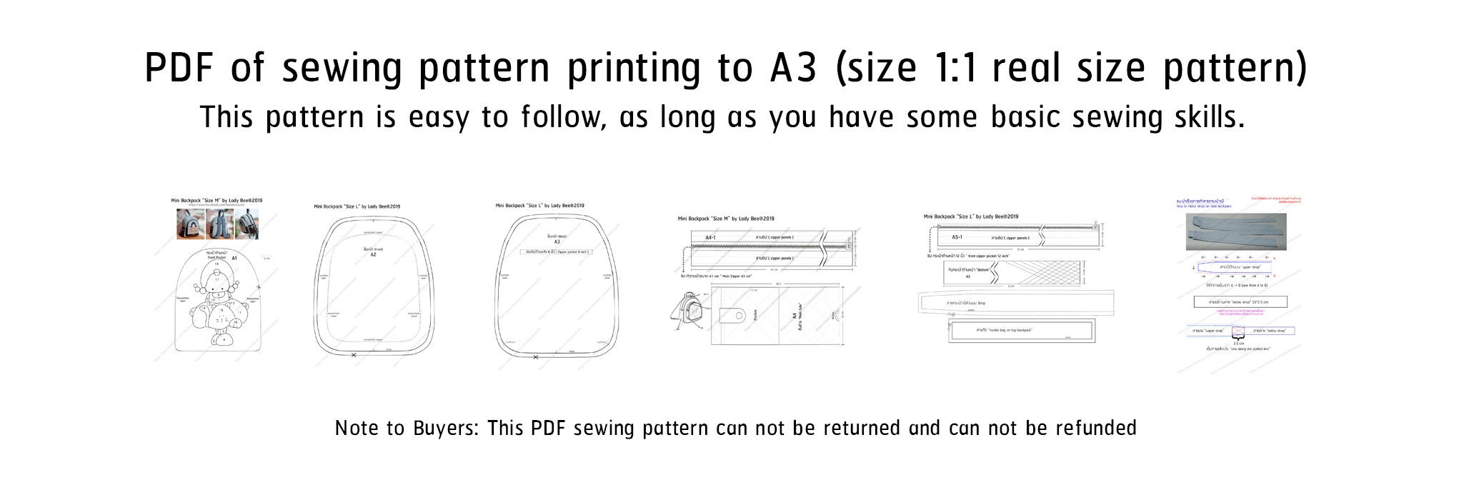Mini Backpack Sewing Pattern, PDF Pattern INSTANT DOWNLOAD, See the ...