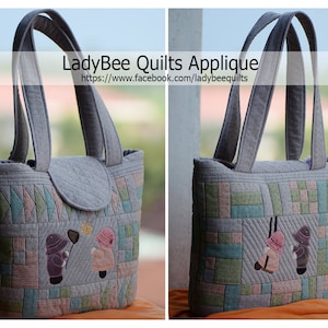 Sewing pattern to make Tote Bag by Lady Bee - PDF pattern INSTANT DOWNLOAD
