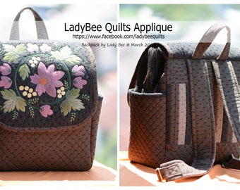 Sewing pattern to make Backpack by Lady Bee - Pattern Only, PDF pattern INSTANT DOWNLOAD