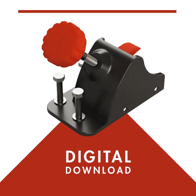 May include: A black metal component with two bolts, a red knob, and a red tab. The text "DIGITAL DOWNLOAD" is displayed in white letters on a red background.