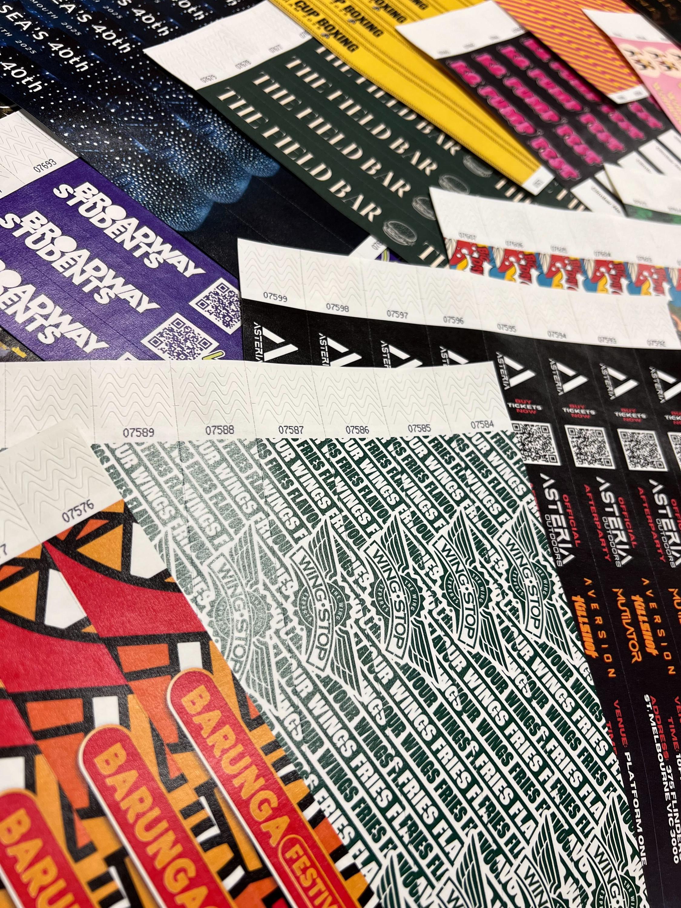 Full Colour Printed Tyvek Paper 25mm Wristbands Waterproof, Tearproof