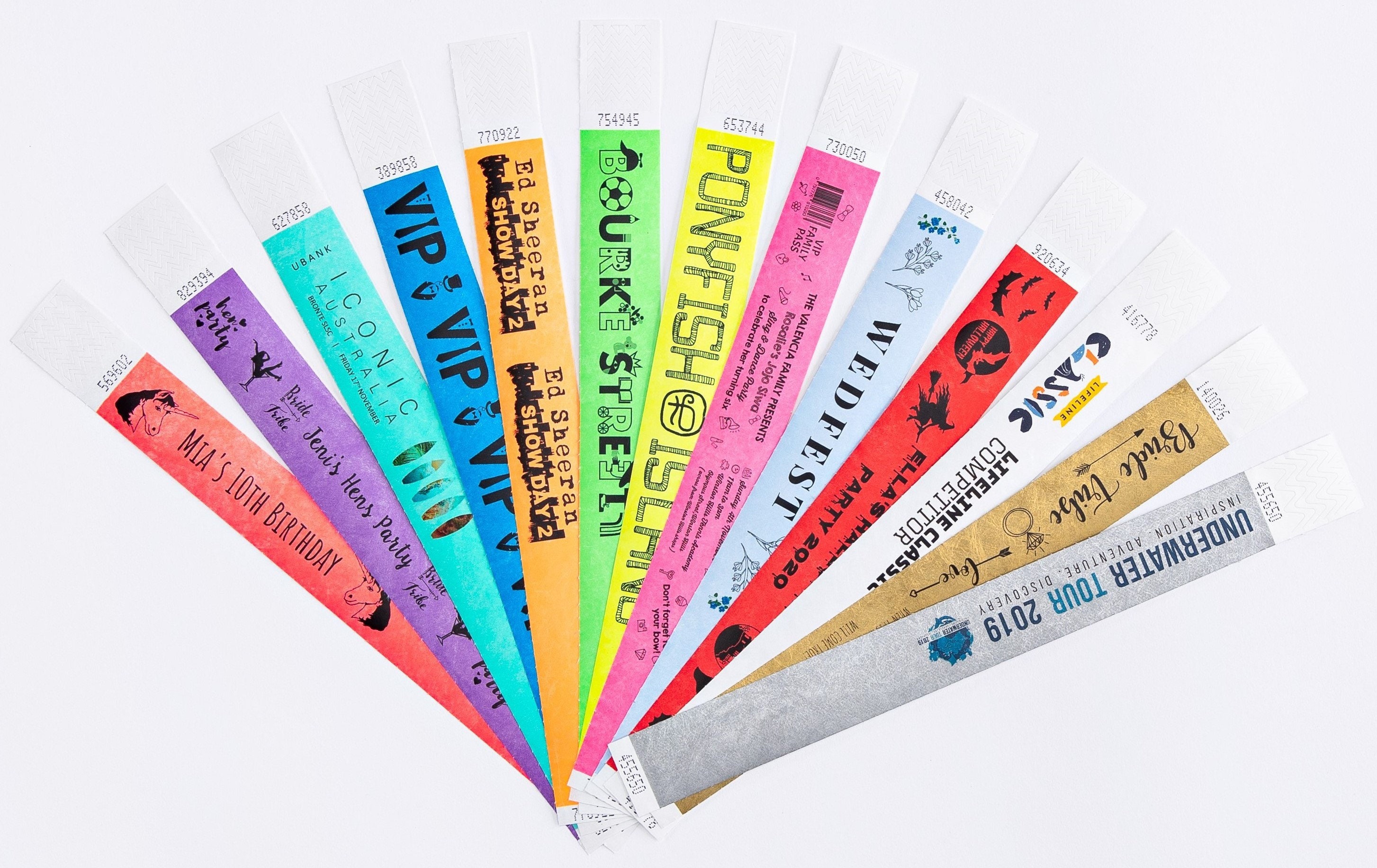 Custom Printed Tyvek Paper Wristbands Event Party Festival Etsy
