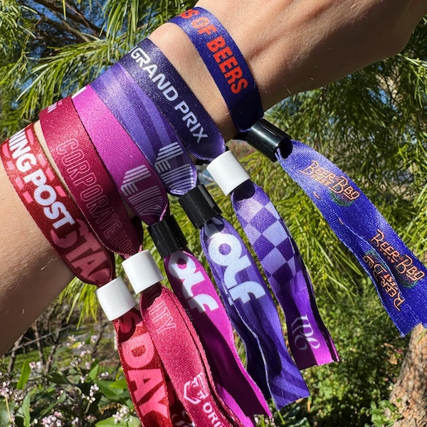 Custom Fabric Wristbands, Full Colour Event & Festival Bands, Recycled Polyester Admission Security