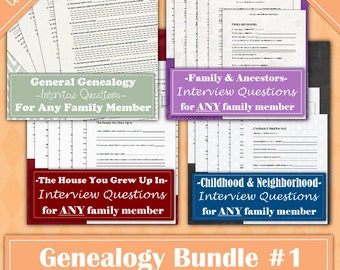 Bundle #1: 500+ Genealogy Questions to Ask ANY Family Member | Ancestry Questions | Genealogy Interview