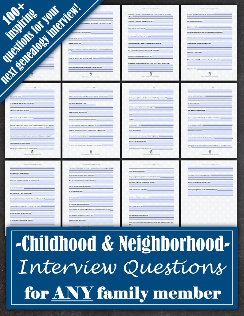 Bundle 1: 500 Genealogy Questions to Ask ANY Family Member | Etsy