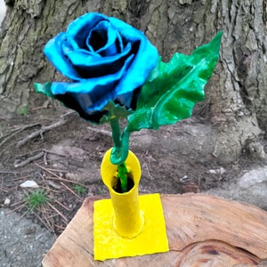 forged rose gift for wife forged roses metallic rose 6th wedding gift iron gift 6th Anniversary Gift iron anniversary rose metal gift rose