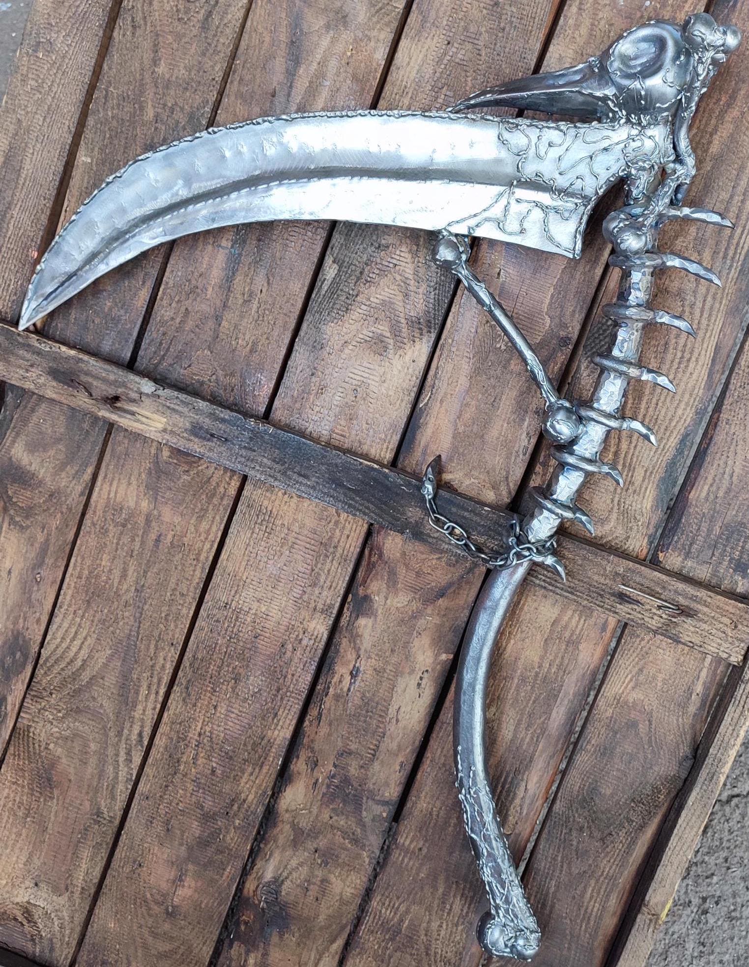 Hand-forged Metal Reaper Scythe – Gothic Halloween Decor - Etsy