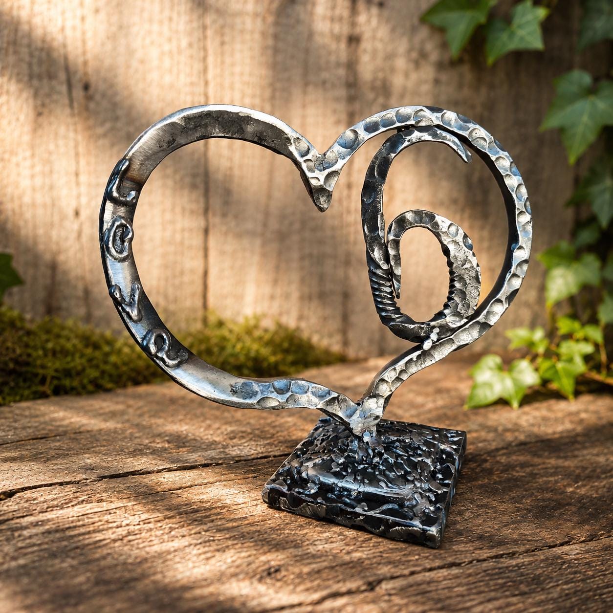 Forged Iron Heart Sculpture, 6th Anniversary Gift - Etsy