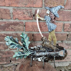 Steel Lady. Lady with a broom. Steel hanger. Decorative hook. Hallway decor. Housewarming gift. A gift for her. image 3