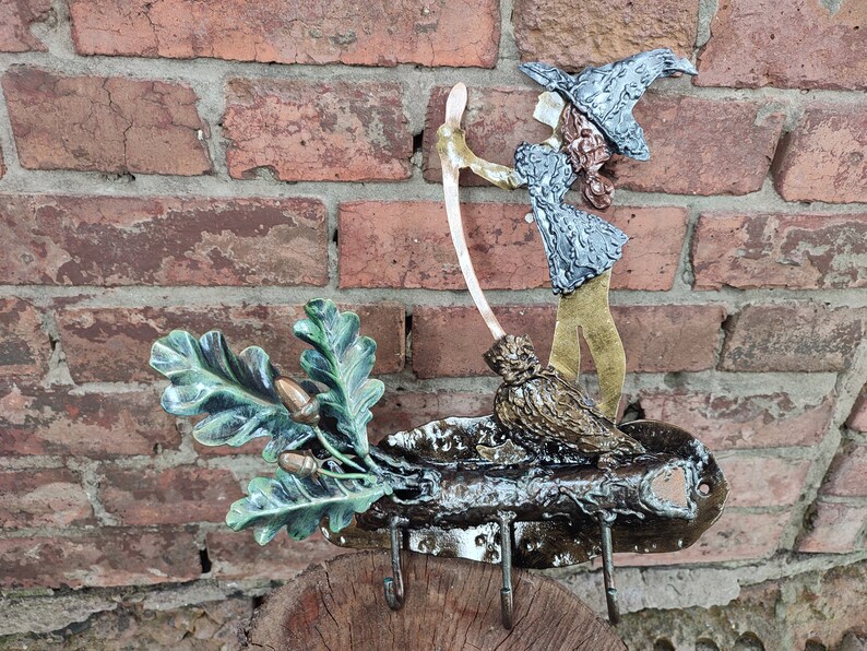 Steel Lady. Lady with a broom. Steel hanger. Decorative hook. Hallway decor. Housewarming gift. A gift for her. image 3