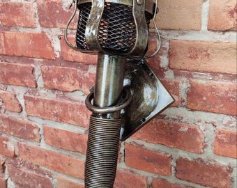 Handgeschmiedete Stahl Mittelalterliche Wandlaterne, Antike Bronze Gotische Wandlampe, Fackel der Alten Welt