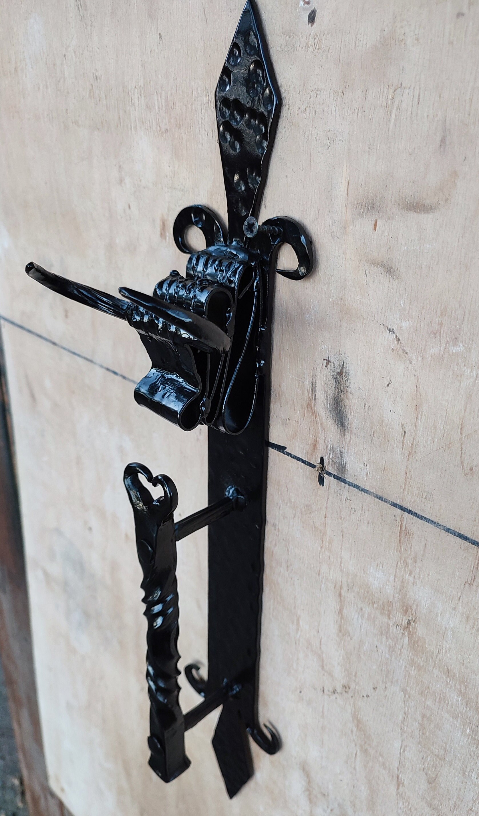 Wrought Iron Bull Door Handle | Rustic Barn Door Pull | Hand Forged ...