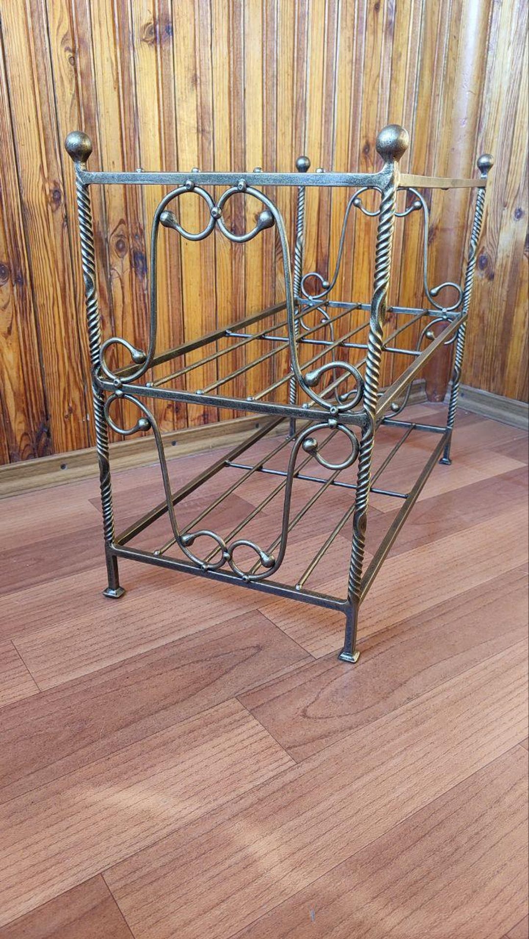 Forged Metal Shoe Rack – Handmade Wrought Iron Shoe Stand With
