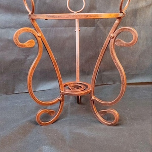 Wrought Iron Plant Stand | Metal Flower Pot Holder | Rustic Garden Decor