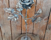 Hand Forged Steel Rose, 11th Anniversary Metal Flower Gift