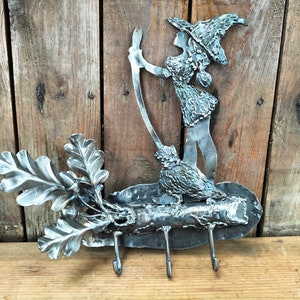 Steel Lady. Lady with a broom. Steel hanger. Decorative hook. Hallway decor. Housewarming gift. A gift for her. image 5