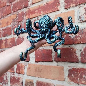 ホーム＆リビング Кованая скульптура восьминога – металлическое морское животное ручной работы – морской декор