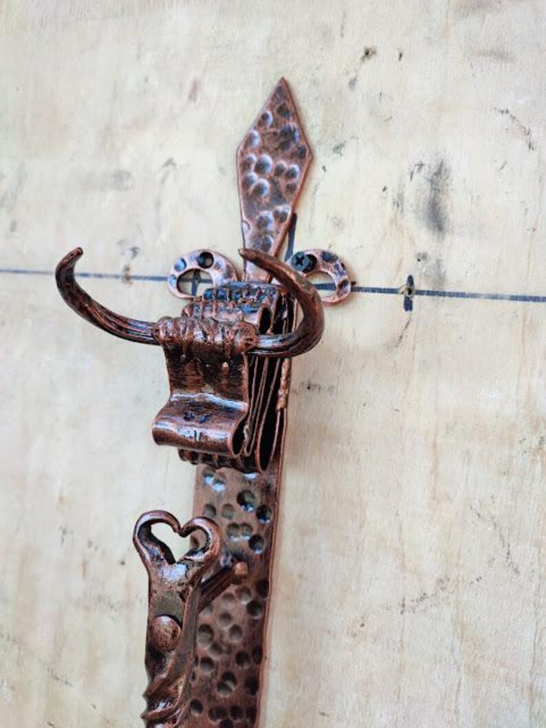 Wrought Iron Bull Door Handle | Rustic Barn Door Pull | Hand Forged ...