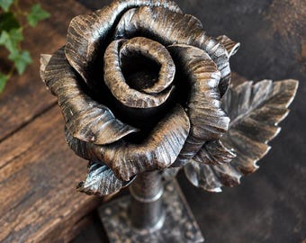 Hand Forged Iron Rose - 6th Anniversary Gift