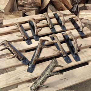 Tiradores de puerta de cuerno forjado a mano – Tiradores rústicos de hierro forjado, herrajes para puertas de granero de estilo gótico medieval