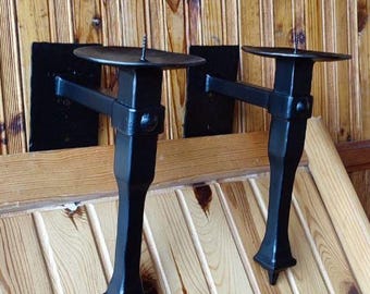 Hand Forged Gothic Wall Candle Holders Set of 2 – Medieval Iron Sconces