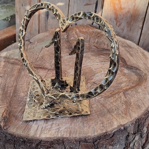 11th wedding anniversary gift, iron anniversary, 11th anniversary gifts, 11th anniversary gifts, iron gift, forged heart, personal gift