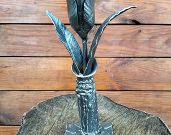 Tulips steel flowers, hand forged flowers, forged tulip, 11th wedding anniversary, steel anniversary, forged, forged, iron flower,