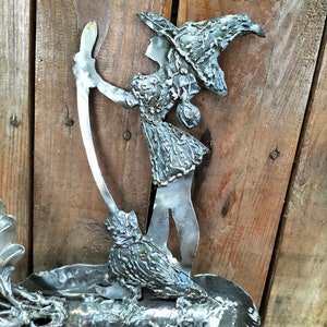 Steel Lady. Lady with a broom. Steel hanger. Decorative hook. Hallway decor. Housewarming gift. A gift for her. image 8