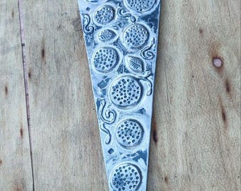 Hand Forged Wrought Iron Pizza Door Handle – Rustic Food Inspired Metal Art Pull