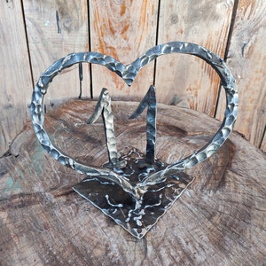 11th wedding anniversary gift, iron anniversary, 11th anniversary gifts, 11th anniversary gifts, iron gift, forged heart, personal gift